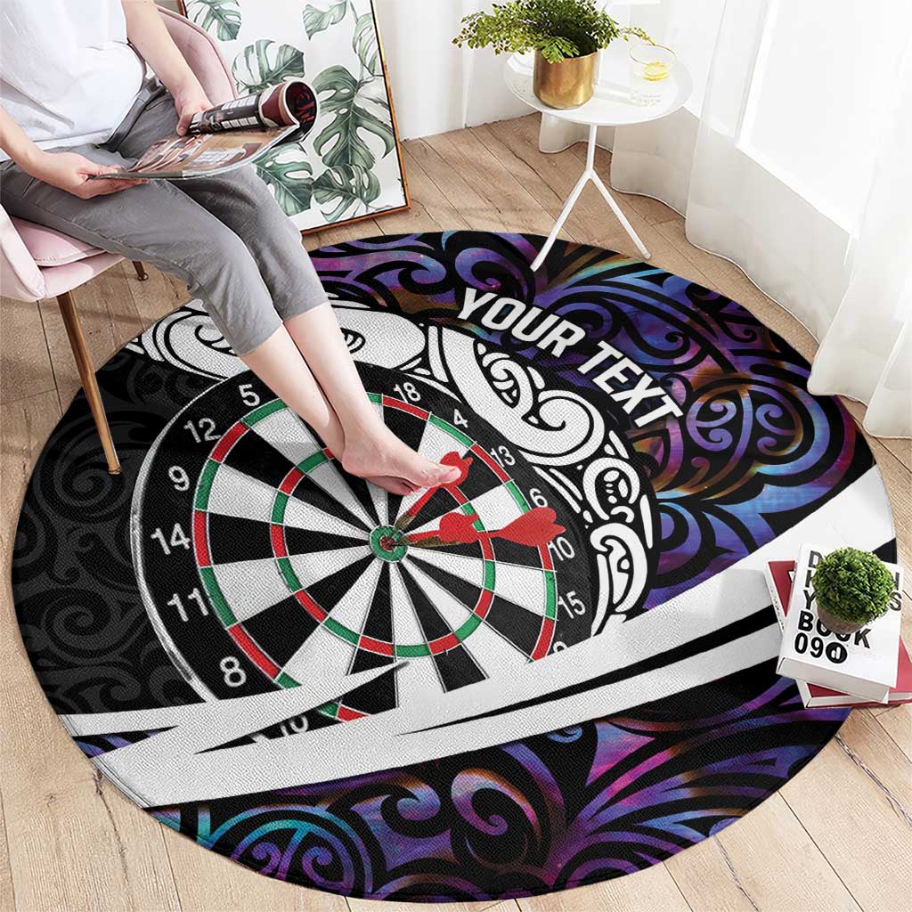 Personalized NZ Darts Round Carpet Paua Shell Maori Koru Whakairo - Purple - Aussie Hoodie
