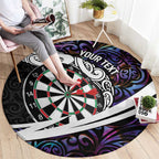 Personalized NZ Darts Round Carpet Paua Shell Maori Koru Whakairo - Purple - Aussie Hoodie