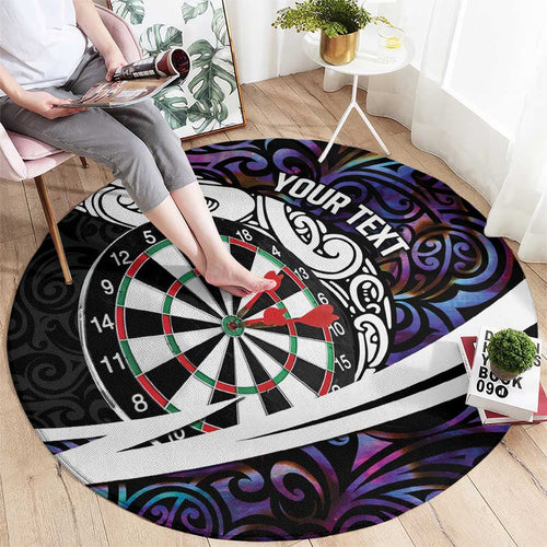 Personalized NZ Darts Round Carpet Paua Shell Maori Koru Whakairo - Purple - Aussie Hoodie