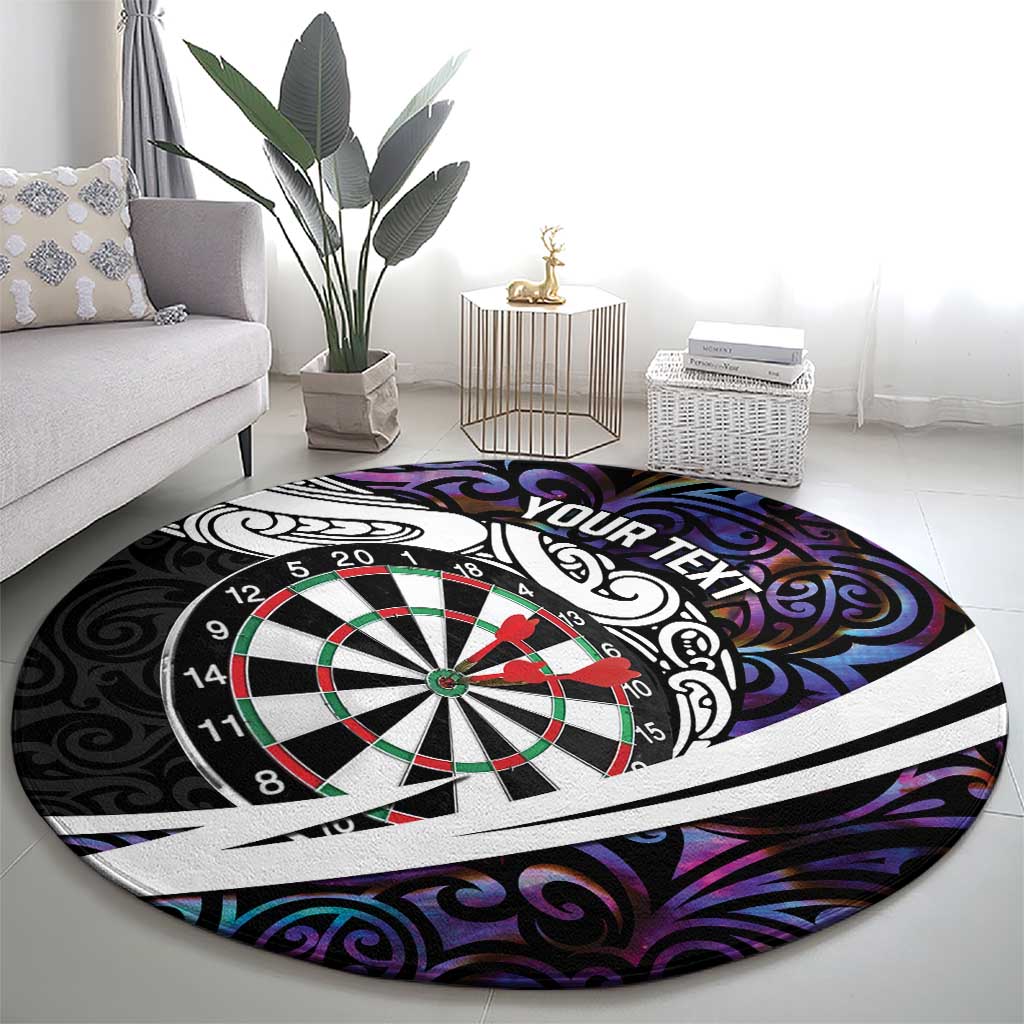 Personalized NZ Darts Round Carpet Paua Shell Maori Koru Whakairo - Purple - Aussie Hoodie