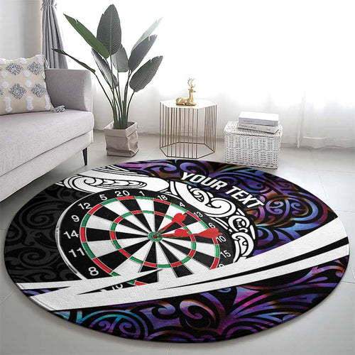 Personalized NZ Darts Round Carpet Paua Shell Maori Koru Whakairo - Purple - Aussie Hoodie