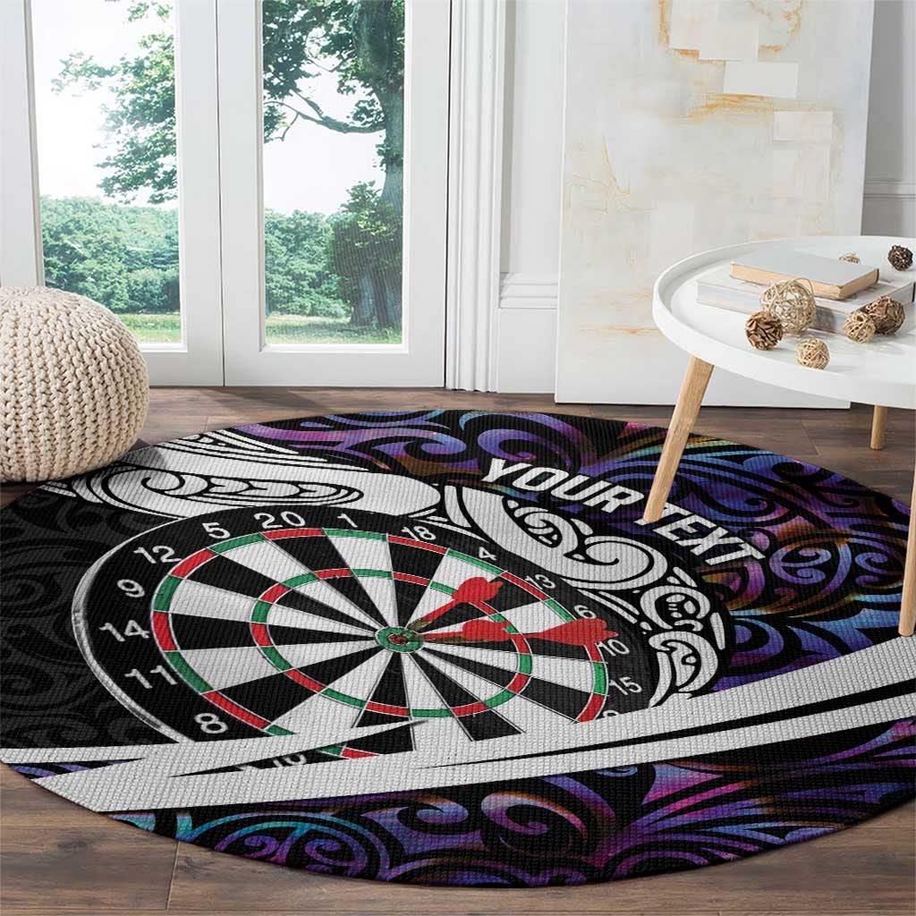 Personalized NZ Darts Round Carpet Paua Shell Maori Koru Whakairo - Purple - Aussie Hoodie