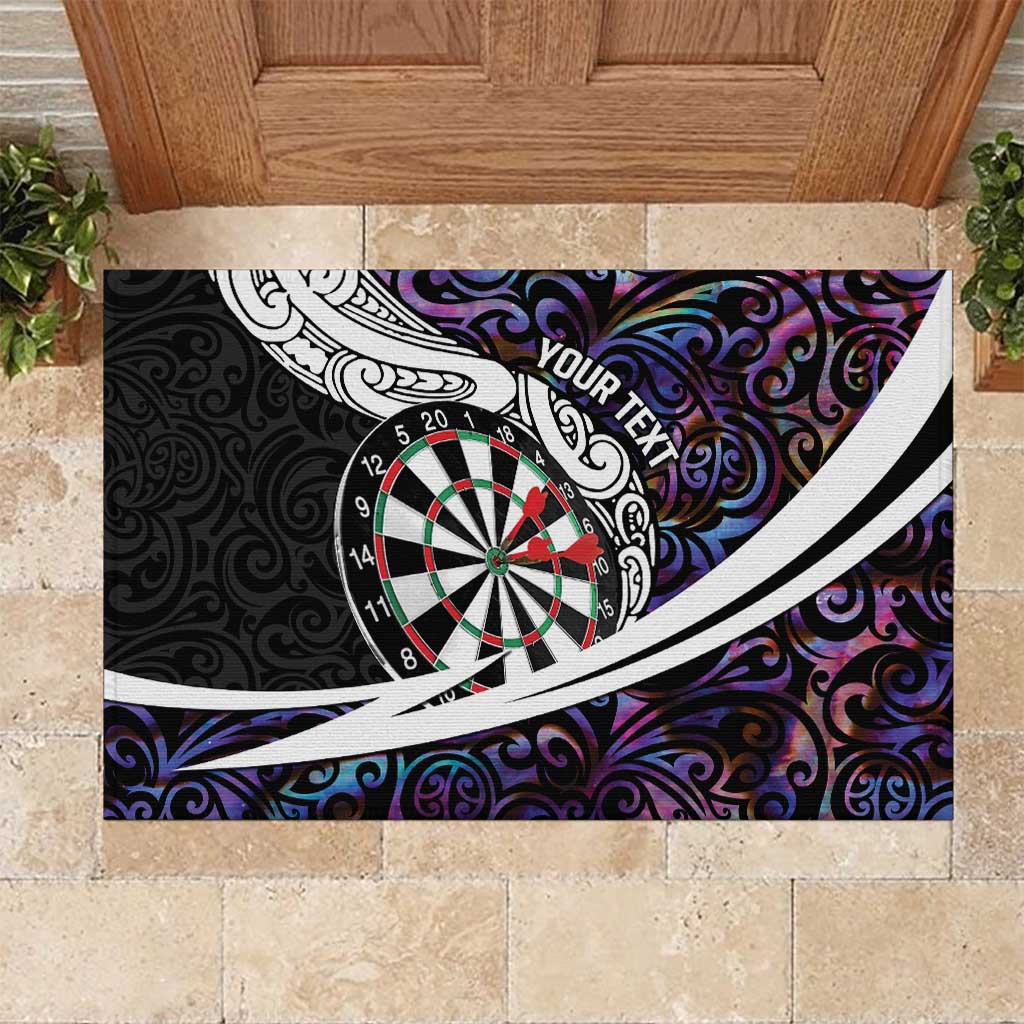 Personalized NZ Darts Rubber Doormat Paua Shell Maori Koru Whakairo - Purple - Aussie Hoodie