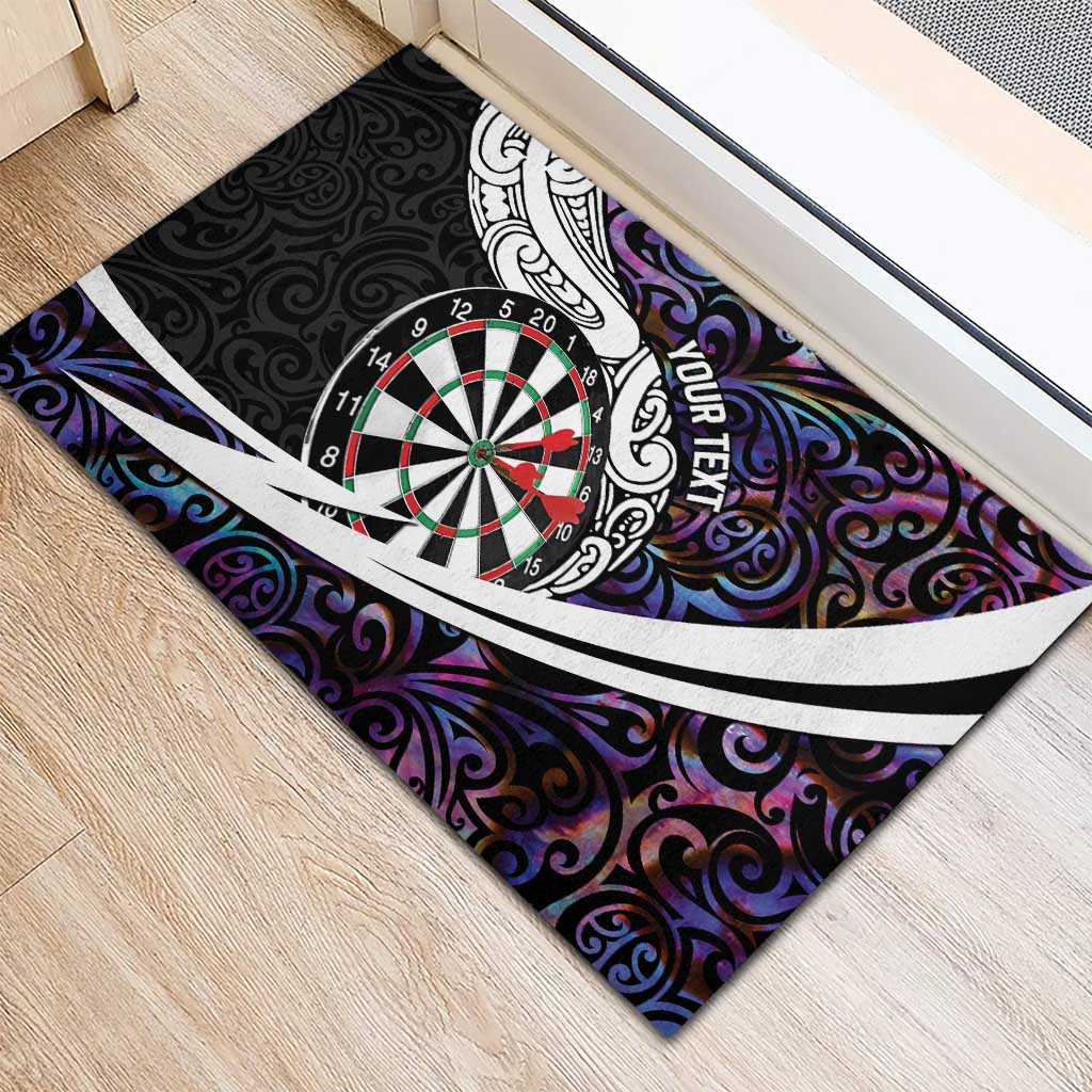 Personalized NZ Darts Rubber Doormat Paua Shell Maori Koru Whakairo - Purple - Aussie Hoodie