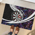 Personalized NZ Darts Rubber Doormat Paua Shell Maori Koru Whakairo - Purple - Aussie Hoodie