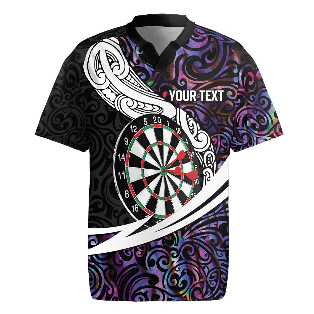 Personalized NZ Darts Rugby Jersey Paua Shell Maori Koru Whakairo - Purple - Aussie Hoodie