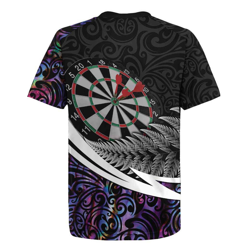 Personalized NZ Darts Rugby Jersey Paua Shell Maori Koru Whakairo - Purple - Aussie Hoodie