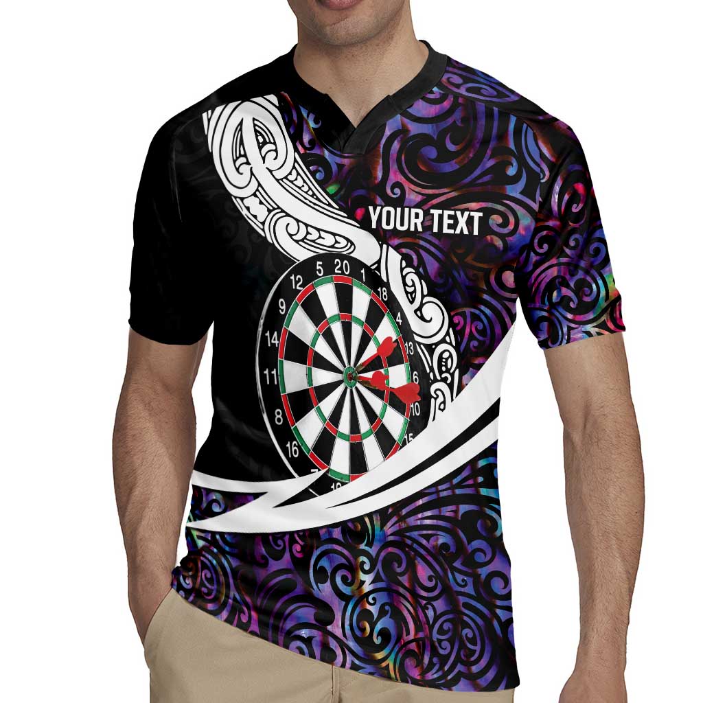 Personalized NZ Darts Rugby Jersey Paua Shell Maori Koru Whakairo - Purple - Aussie Hoodie