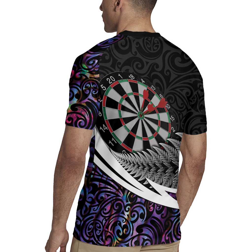 Personalized NZ Darts Rugby Jersey Paua Shell Maori Koru Whakairo - Purple - Aussie Hoodie