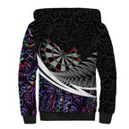Personalized NZ Darts Sherpa Hoodie Paua Shell Maori Koru Whakairo - Purple - Aussie Hoodie