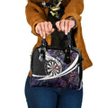 Personalized NZ Darts Shoulder Handbag Paua Shell Maori Koru Whakairo - Purple - Aussie Hoodie