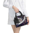 Personalized NZ Darts Shoulder Handbag Paua Shell Maori Koru Whakairo - Purple - Aussie Hoodie