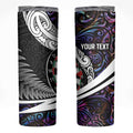 Personalized NZ Darts Skinny Tumbler Paua Shell Maori Koru Whakairo - Purple - Aussie Hoodie