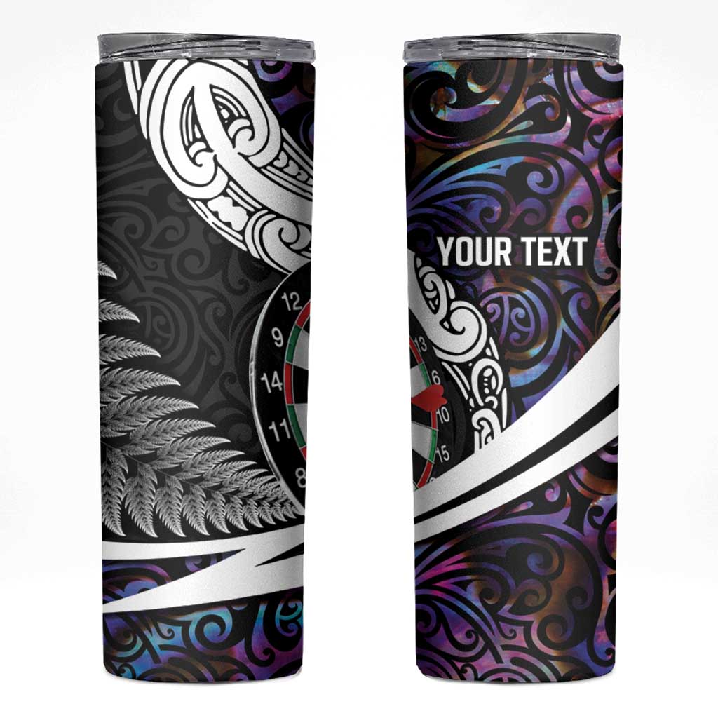 Personalized NZ Darts Skinny Tumbler Paua Shell Maori Koru Whakairo - Purple - Aussie Hoodie