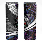 Personalized NZ Darts Skinny Tumbler Paua Shell Maori Koru Whakairo - Purple - Aussie Hoodie