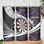 Personalized NZ Darts Skinny Tumbler Paua Shell Maori Koru Whakairo - Purple - Aussie Hoodie