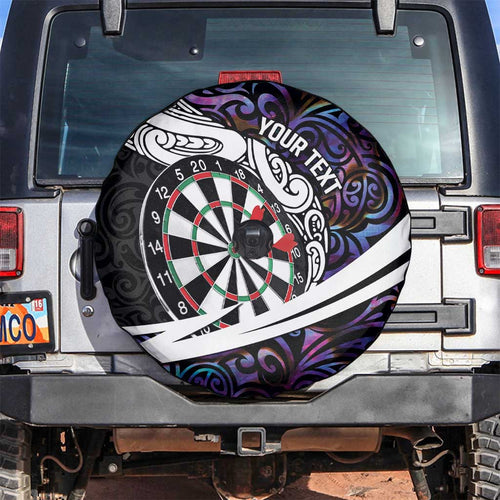 Personalized NZ Darts Spare Tire Cover Paua Shell Maori Koru Whakairo - Purple - Aussie Hoodie