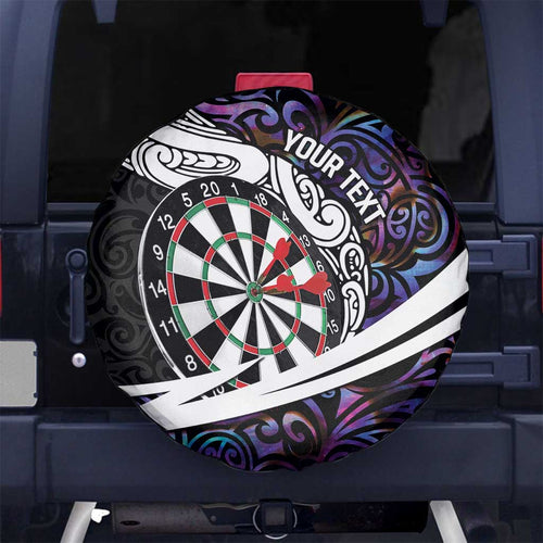 Personalized NZ Darts Spare Tire Cover Paua Shell Maori Koru Whakairo - Purple - Aussie Hoodie