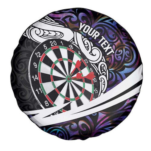 Personalized NZ Darts Spare Tire Cover Paua Shell Maori Koru Whakairo - Purple - Aussie Hoodie
