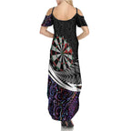 Personalized NZ Darts Summer Maxi Dress Paua Shell Maori Koru Whakairo - Purple - Aussie Hoodie