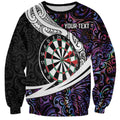 Personalized NZ Darts Sweatshirt Paua Shell Maori Koru Whakairo - Purple - Aussie Hoodie