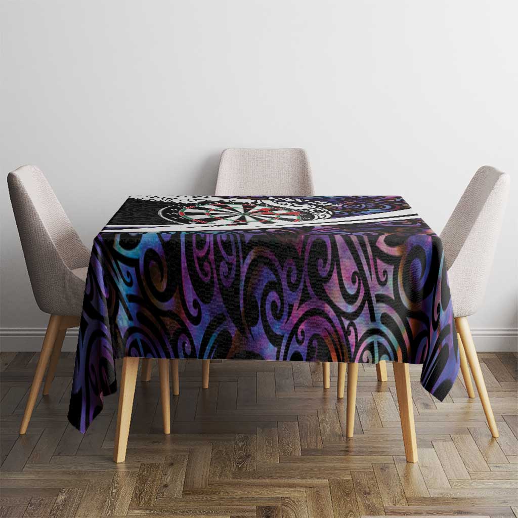 Personalized NZ Darts Tablecloth Paua Shell Maori Koru Whakairo - Purple - Aussie Hoodie