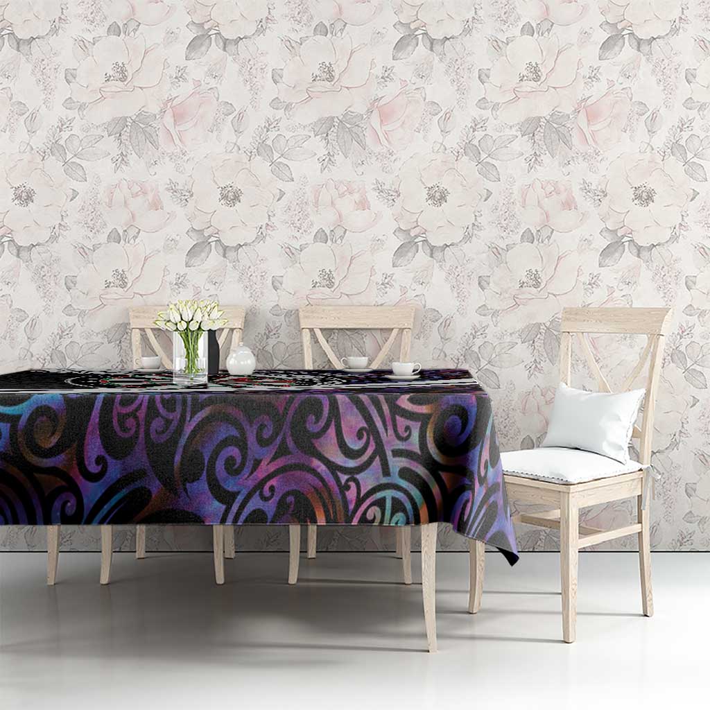 Personalized NZ Darts Tablecloth Paua Shell Maori Koru Whakairo - Purple - Aussie Hoodie