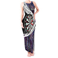 Personalized NZ Darts Tank Maxi Dress Paua Shell Maori Koru Whakairo - Purple - Aussie Hoodie