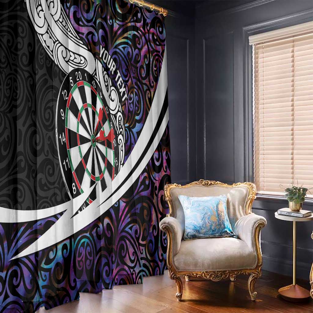 Personalized NZ Darts Window Curtain Paua Shell Maori Koru Whakairo - Purple - Aussie Hoodie