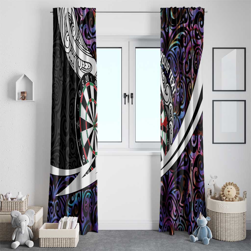 Personalized NZ Darts Window Curtain Paua Shell Maori Koru Whakairo - Purple - Aussie Hoodie