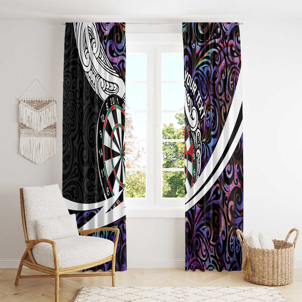 Personalized NZ Darts Window Curtain Paua Shell Maori Koru Whakairo - Purple - Aussie Hoodie