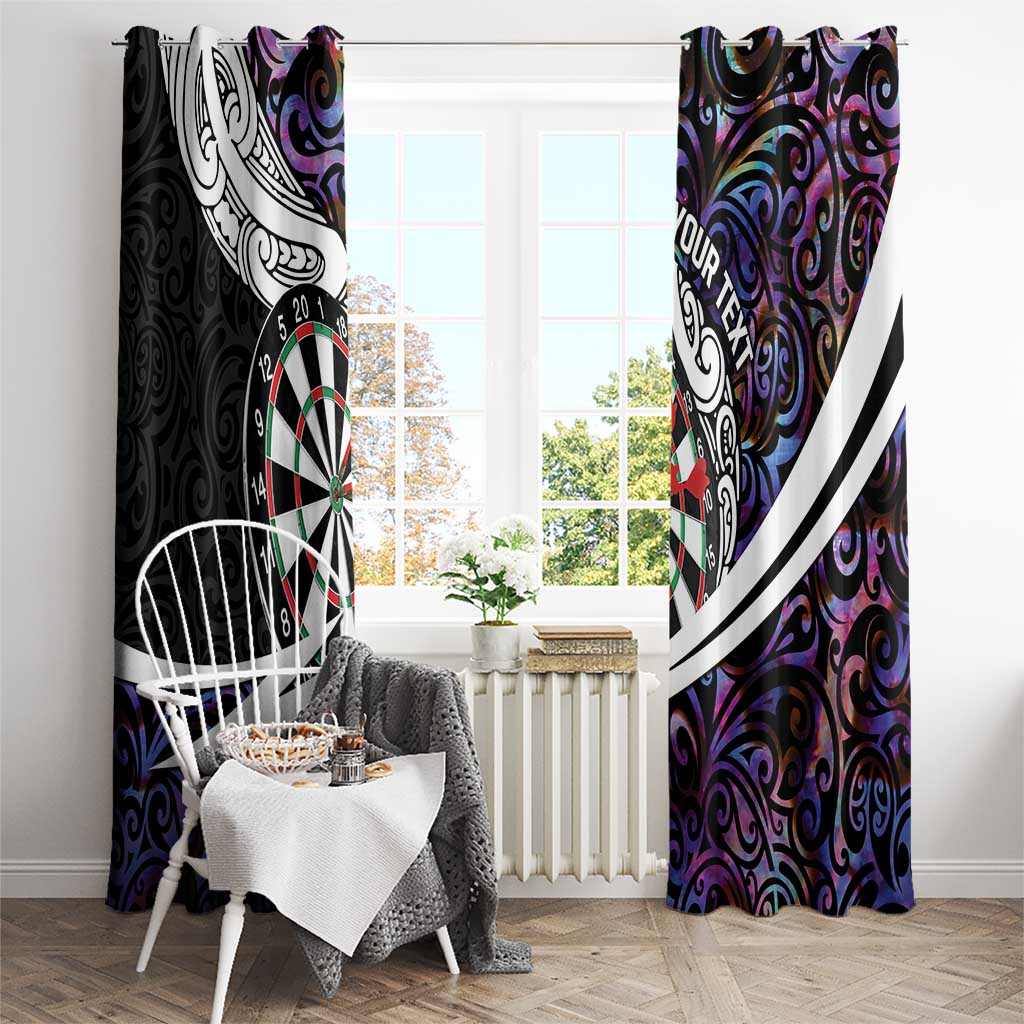 Personalized NZ Darts Window Curtain Paua Shell Maori Koru Whakairo - Purple - Aussie Hoodie