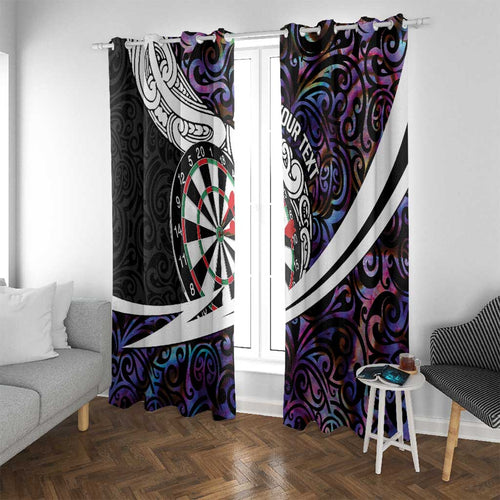 Personalized NZ Darts Window Curtain Paua Shell Maori Koru Whakairo - Purple - Aussie Hoodie