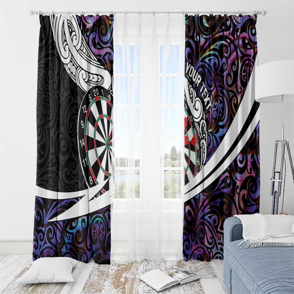 Personalized NZ Darts Window Curtain Paua Shell Maori Koru Whakairo - Purple - Aussie Hoodie