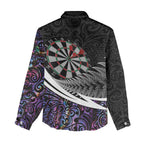 Personalized NZ Darts Women Casual Shirt Paua Shell Maori Koru Whakairo - Purple - Aussie Hoodie