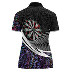 Personalized NZ Darts Women Polo Shirt Paua Shell Maori Koru Whakairo - Purple - Aussie Hoodie