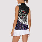Personalized NZ Darts Women Sleeveless Polo Shirt Paua Shell Maori Koru Whakairo - Purple - Aussie Hoodie