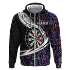 Personalized NZ Darts Zip Hoodie Paua Shell Maori Koru Whakairo - Purple - Aussie Hoodie