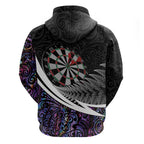 Personalized NZ Darts Zip Hoodie Paua Shell Maori Koru Whakairo - Purple - Aussie Hoodie