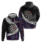 Personalized NZ Darts Zip Hoodie Paua Shell Maori Koru Whakairo - Purple - Aussie Hoodie