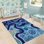 Australia Indigenous Blue Ribbon Area Rug Mo Bros Mustache - Aussie Hoodie