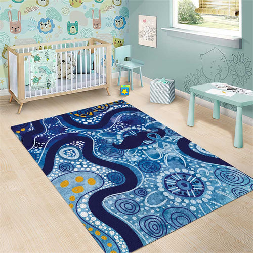 Australia Indigenous Blue Ribbon Area Rug Mo Bros Mustache - Aussie Hoodie