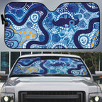 Australia Indigenous Blue Ribbon Auto Sun Shade Mo Bros Mustache - Aussie Hoodie