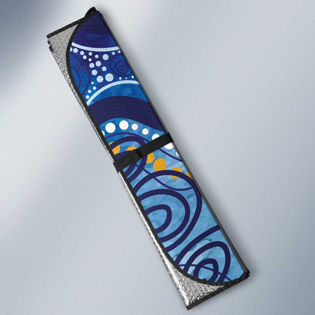 Australia Indigenous Blue Ribbon Auto Sun Shade Mo Bros Mustache - Aussie Hoodie