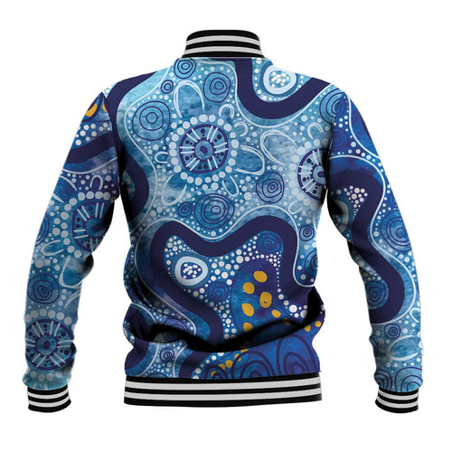 Australia Indigenous Blue Ribbon Baseball Jacket Mo Bros Mustache - Aussie Hoodie