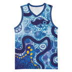 Australia Indigenous Blue Ribbon Basketball Jersey Mo Bros Mustache - Aussie Hoodie