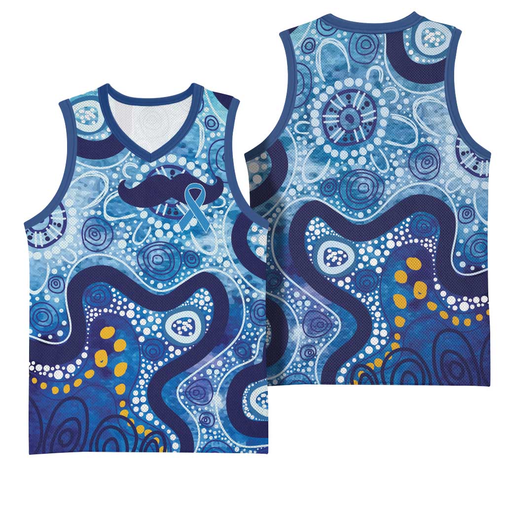 Australia Indigenous Blue Ribbon Basketball Jersey Mo Bros Mustache - Aussie Hoodie