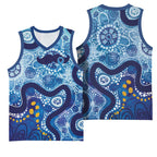 Australia Indigenous Blue Ribbon Basketball Jersey Mo Bros Mustache - Aussie Hoodie