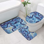 Australia Indigenous Blue Ribbon Bathroom Set Mo Bros Mustache - Aussie Hoodie