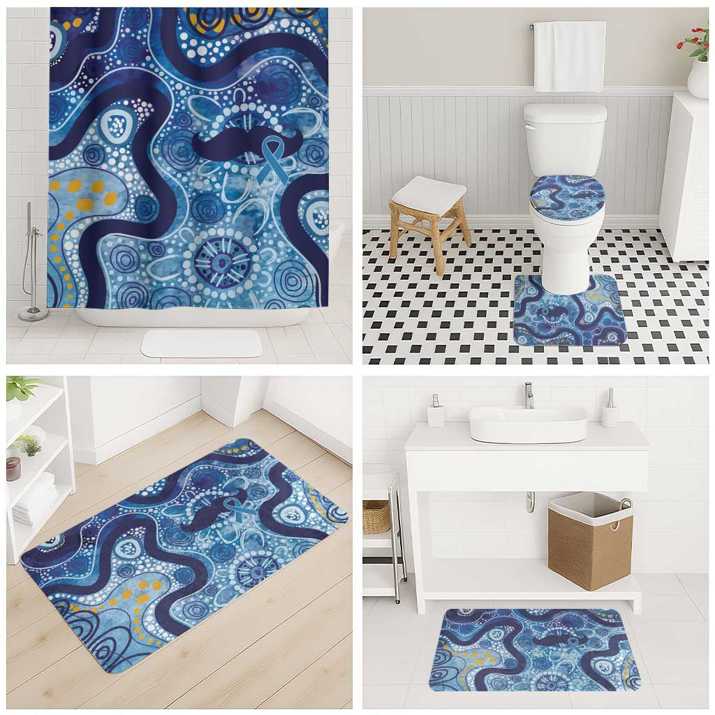 Australia Indigenous Blue Ribbon Bathroom Set Mo Bros Mustache - Aussie Hoodie